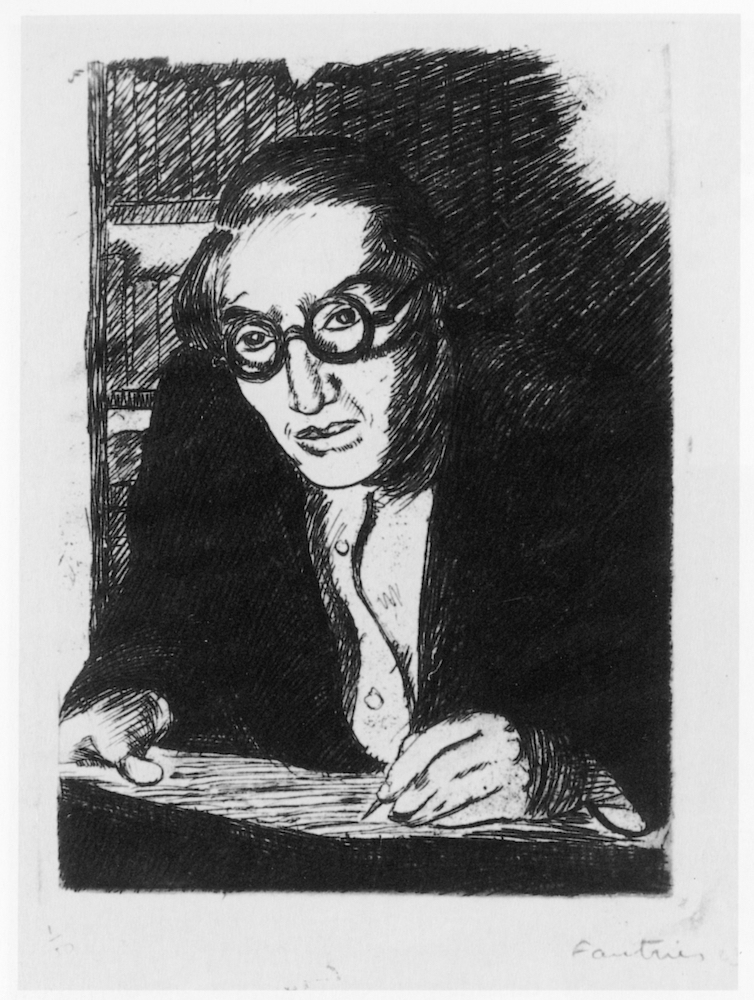 Jean Fautrier, Self-portrait, 1923. Etching. 12.5 x 9 cm. Emanuel von Baeyer Cabinet, London, 2019